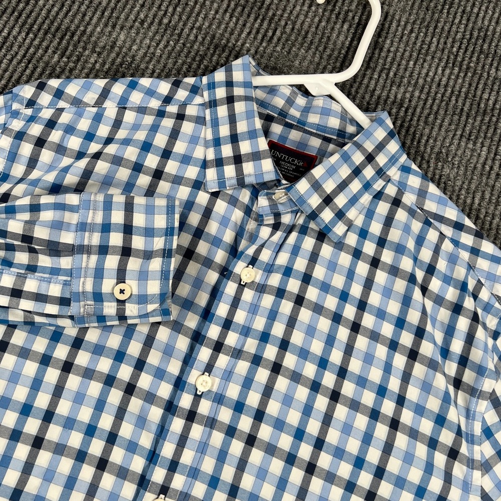 UNTUCKit Shirt Mens‎ Medium Blue Plaid Long Sleeve Button Up Slim Fit Casual